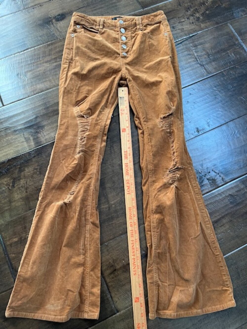 Forever 21 Corduroy Jeans Pants Size L Jrs. Distressed Flare